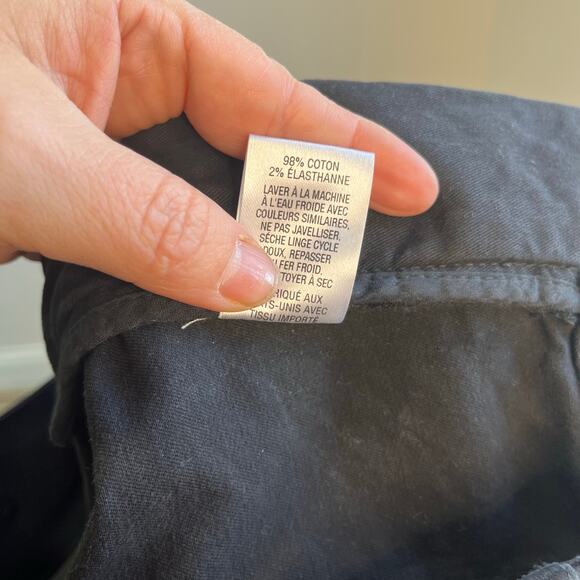 Nili Lotan Washed Black Raw Hem Pants Designer Trouser 10 NL Issue 2609988 - Picture 5 of 6